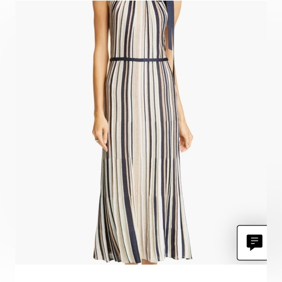 St. John Dresses & Skirts - St. John Striped Metallica halter Sleeveless Maxi Dress size 0 NWT